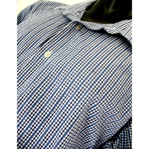 Men’s Apt 9 Slim Fit Button Down Dress Shirt-Blue Plaid- Size XXL - Picture 4 of 11